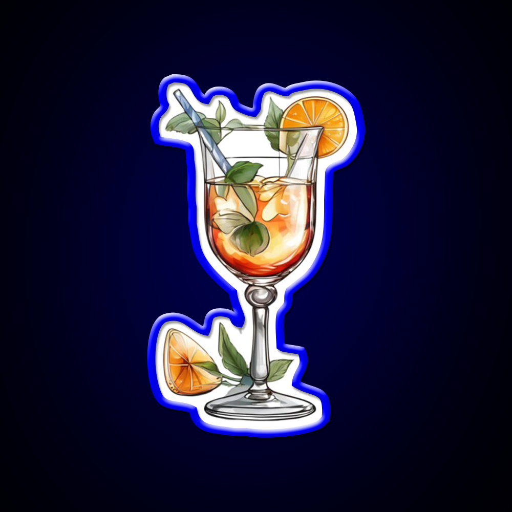 Abstract Beverage Cocktail Glass Cocktail Bar Decor Led Neon Sign Rgb Color - LED neon sign view 5
