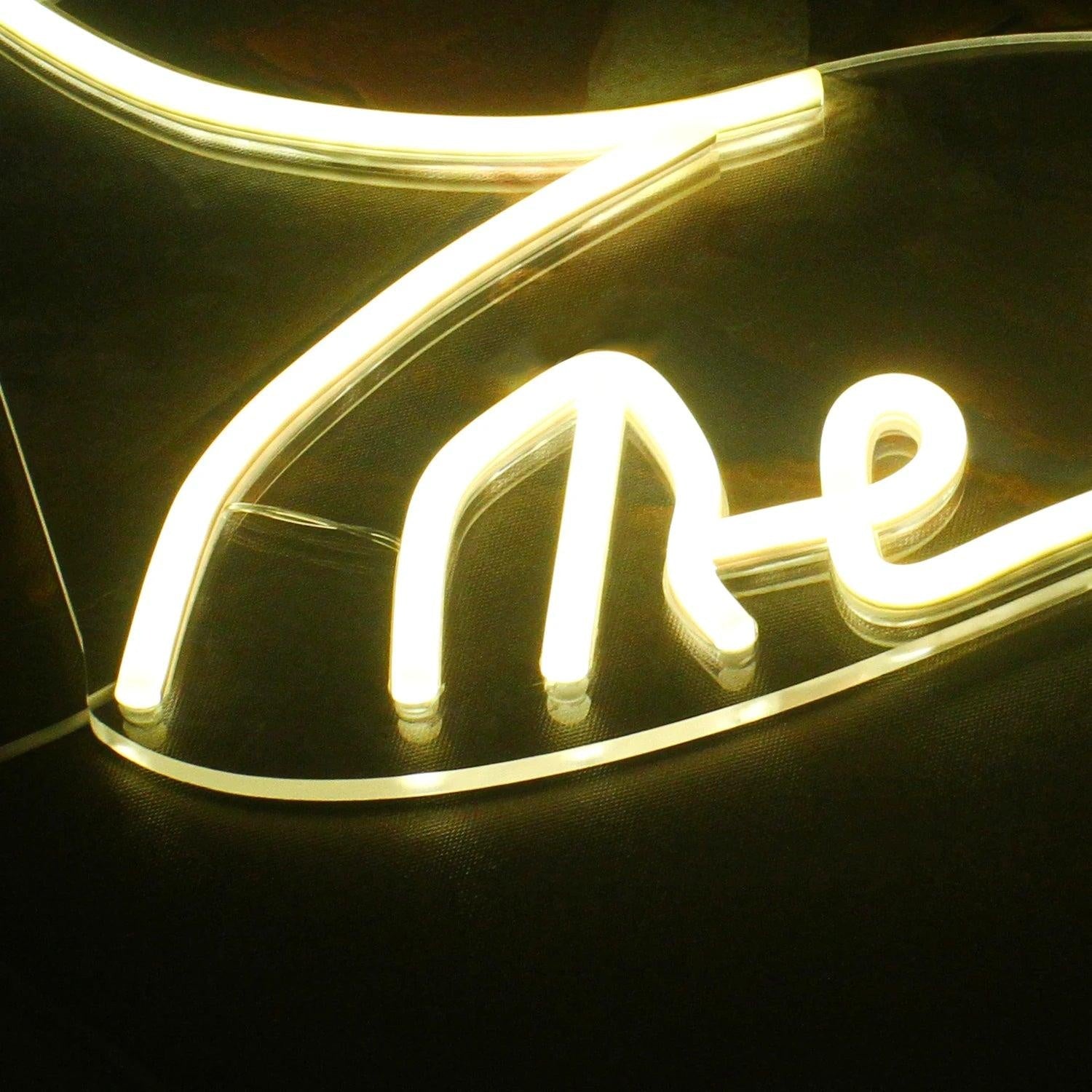 Abstract Face Warm Yellow Led Neon Sign Modern Home Art Decor | Shineneon