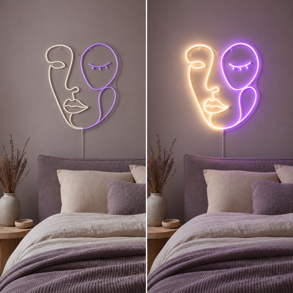 Abstract Faces Two Tone LED Neon Sign - Shineneon