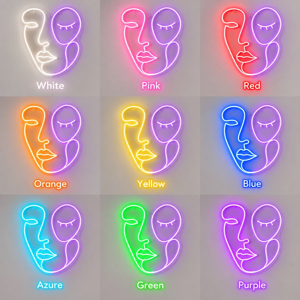 Abstract Faces Two Tone LED Neon Sign - Shineneon