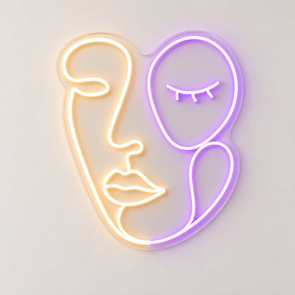 Abstract Faces Two Tone LED Neon Sign - Shineneon