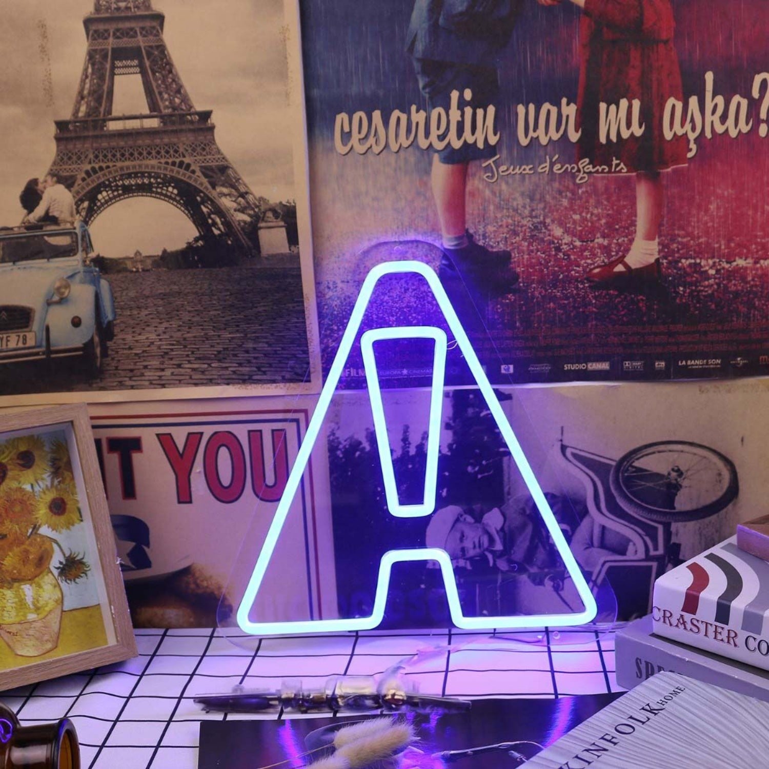 Abstract Letter A Shape Blue Neon Sign | Shineneon