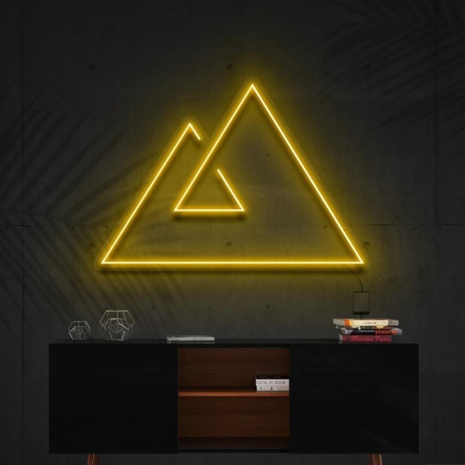 Abstract Purple Geometric Triangles Led Neon Sign For Modern Home Decor | Shineneon