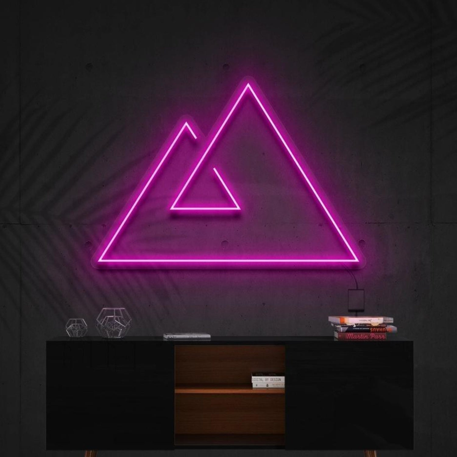 Abstract Purple Geometric Triangles Led Neon Sign For Modern Home Decor | Shineneon