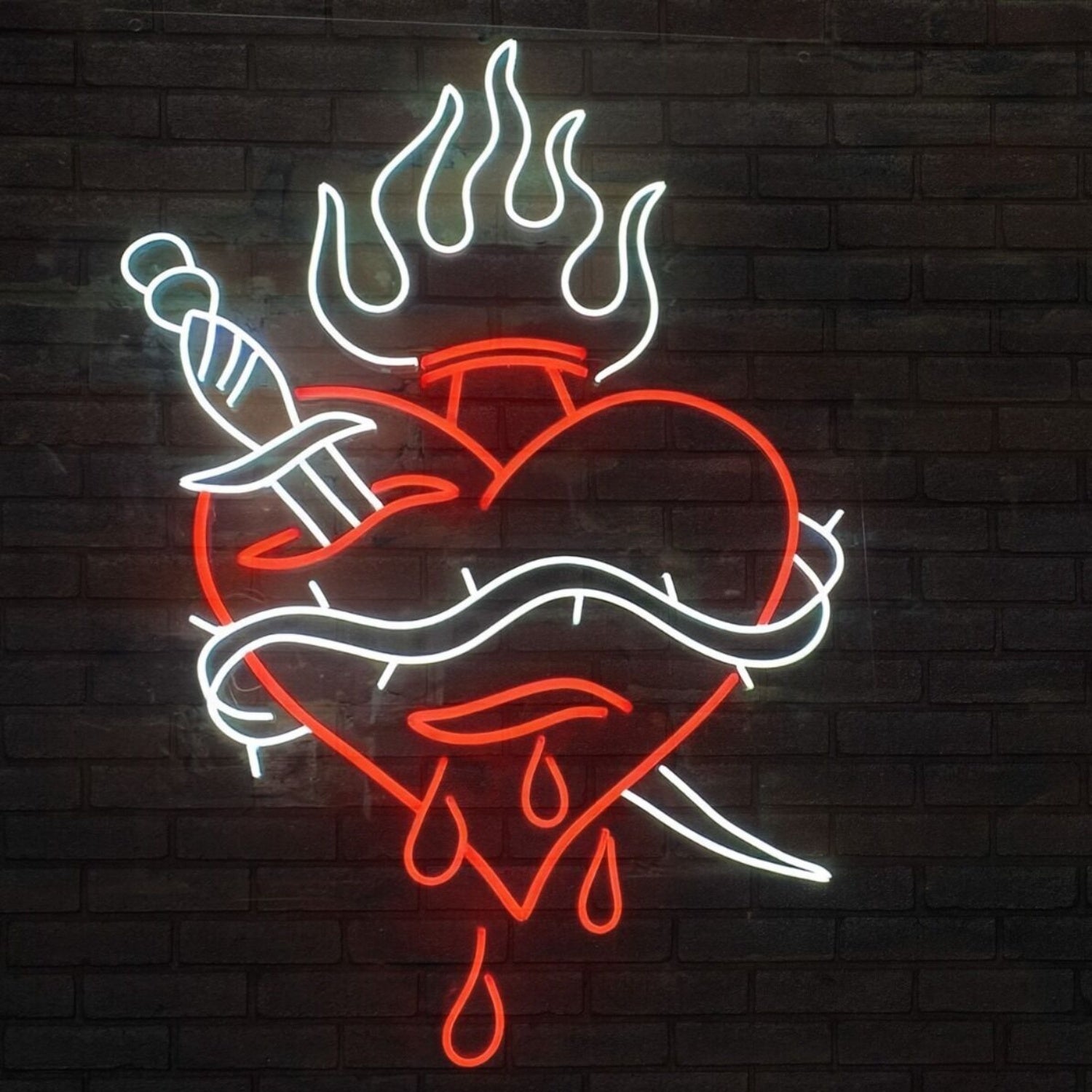 Abstract Wounded Heart Pattern Neon Sign | Shineneon