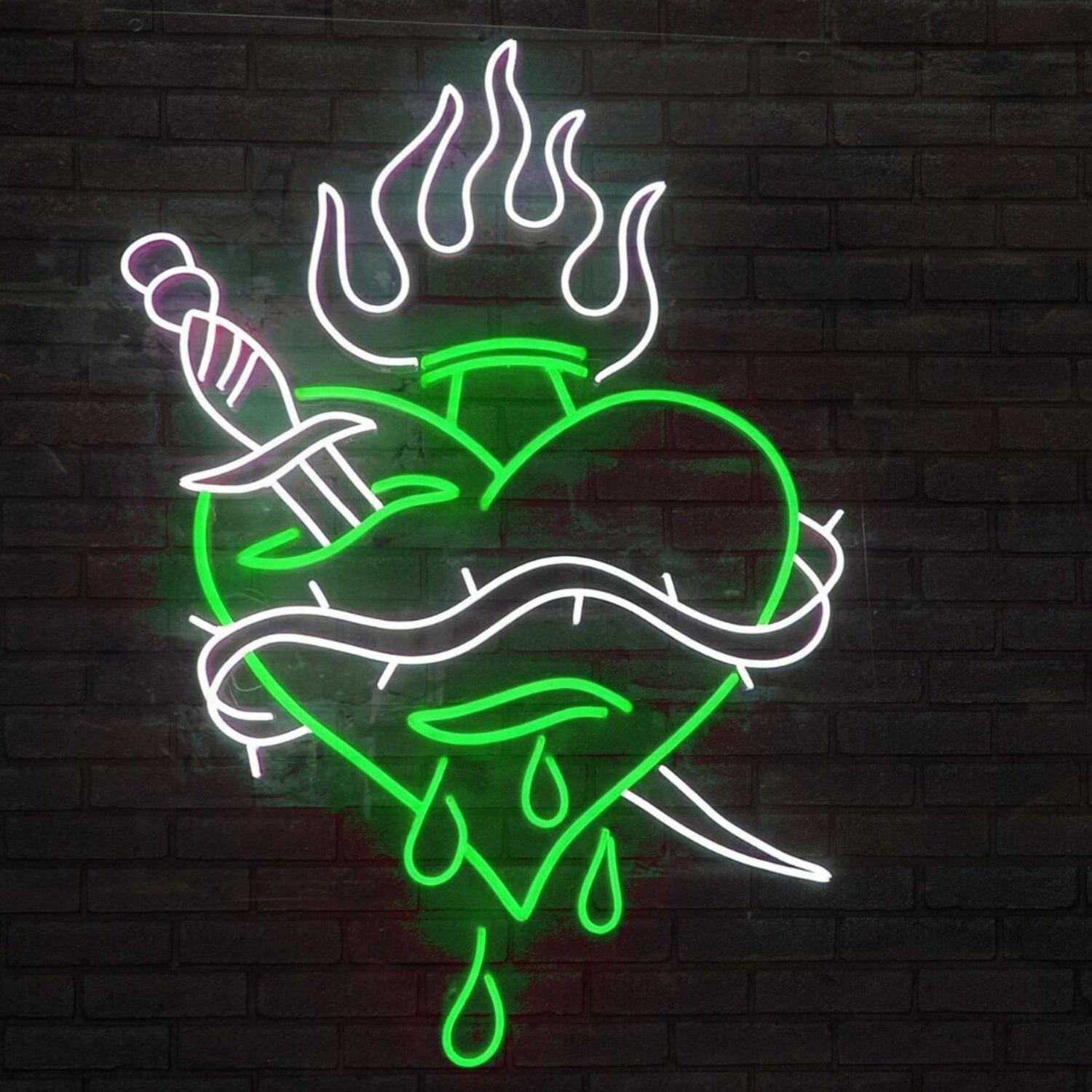 Abstract Wounded Heart Pattern Neon Sign | Shineneon