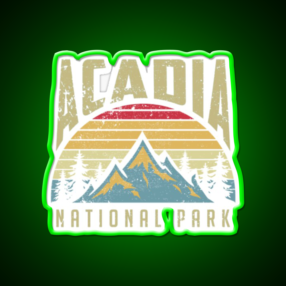 Acadia National Park Cafe Led Neon Sign Espresso Bar Art Rgb Color