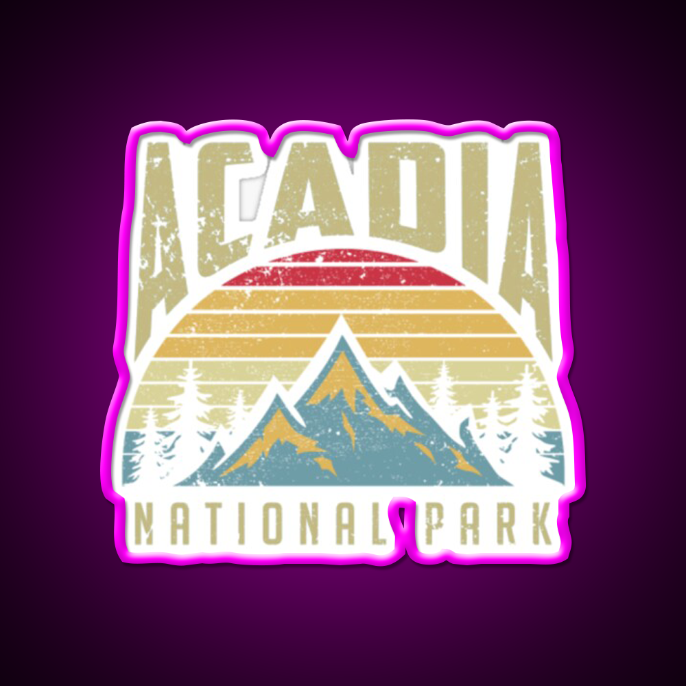 Acadia National Park Cafe Led Neon Sign Espresso Bar Art Rgb Color