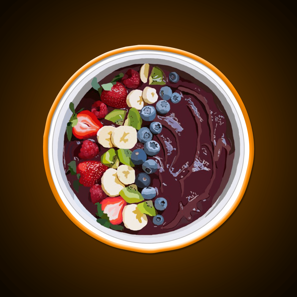 Acai Bowl Smoothie Bowl Snack Food Led Neon Sign Rgb Color - Shineneon