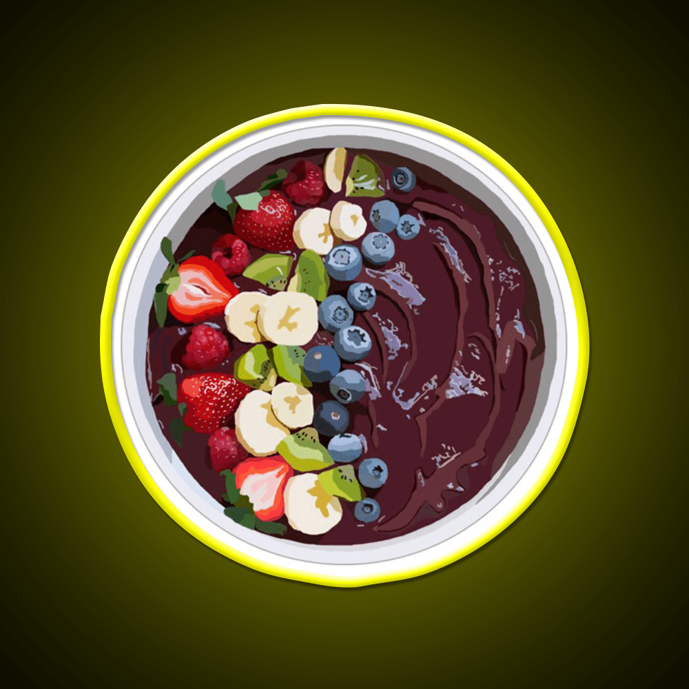 Acai Bowl Smoothie Bowl Snack Food Led Neon Sign Rgb Color - Shineneon