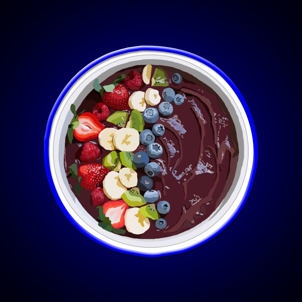 Acai Bowl Smoothie Bowl Snack Food Led Neon Sign Rgb Color - Shineneon