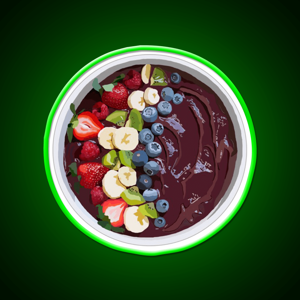 Acai Bowl Smoothie Bowl Snack Food Led Neon Sign Rgb Color - Shineneon