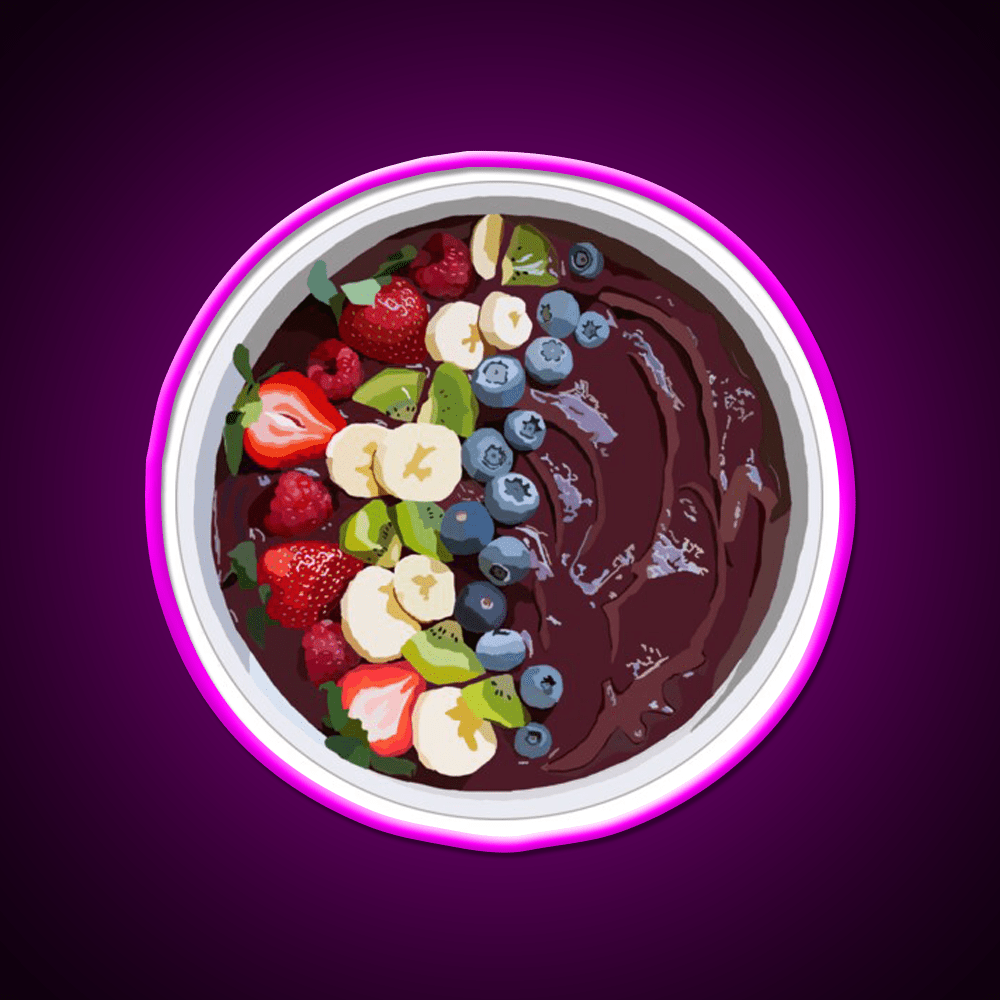 Acai Bowl Smoothie Bowl Snack Food Led Neon Sign Rgb Color - Shineneon