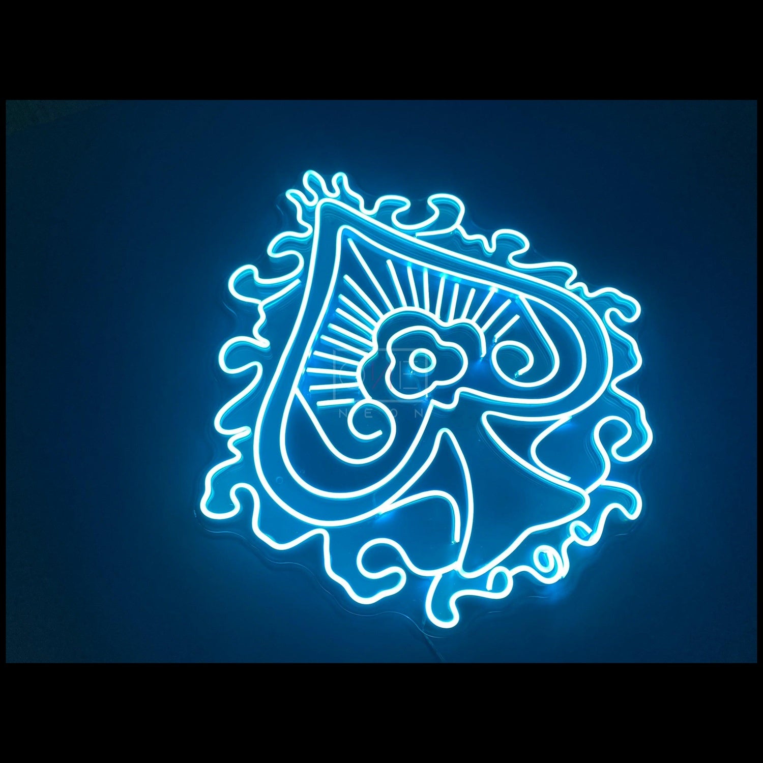 Ace Blue Spade Floral Art Led Neon Sign For Bar Lounge And Themed Decor | Shineneon