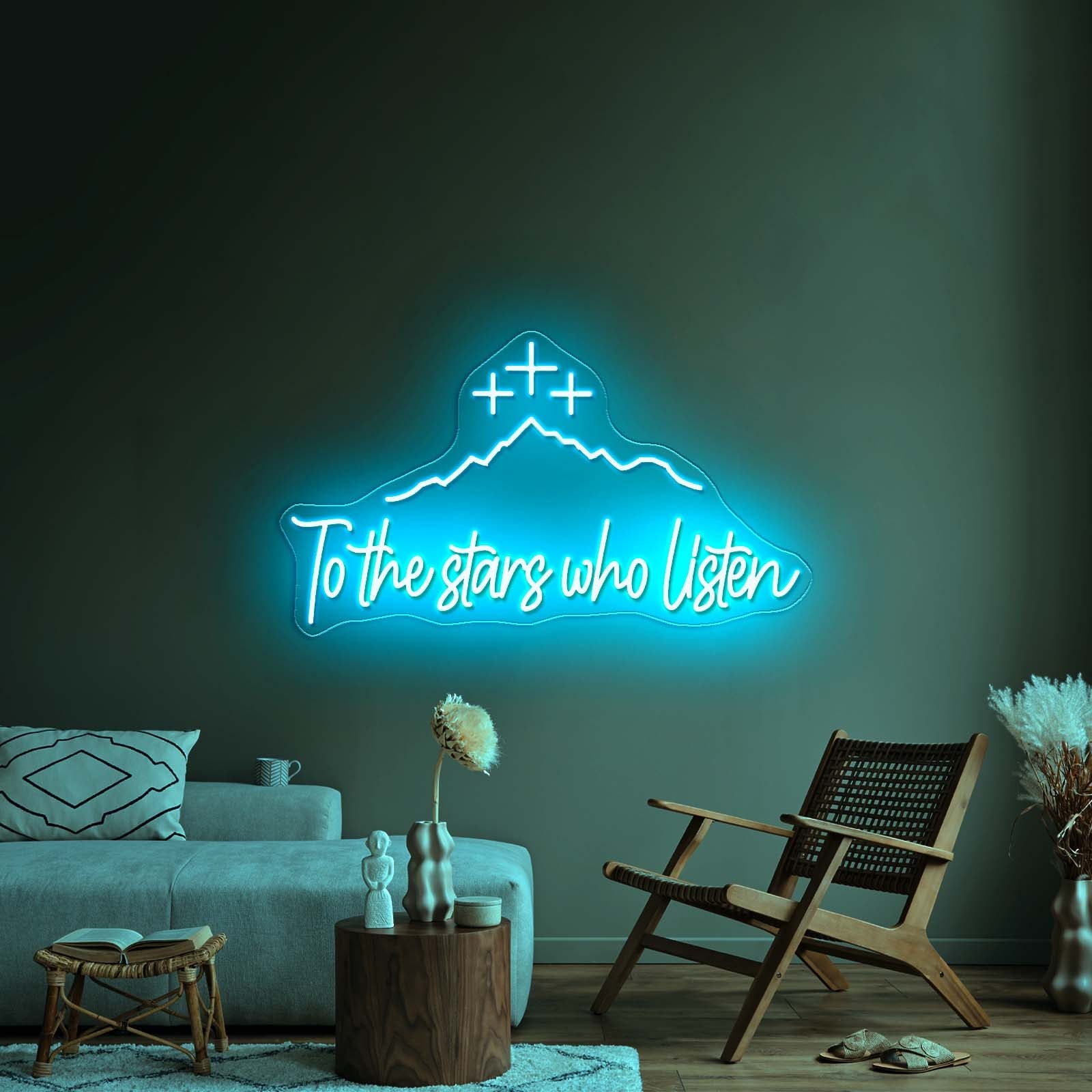 Acotar Night Neon Sign Mountain With Stars Christmas Gift Led Signs - Shineneon