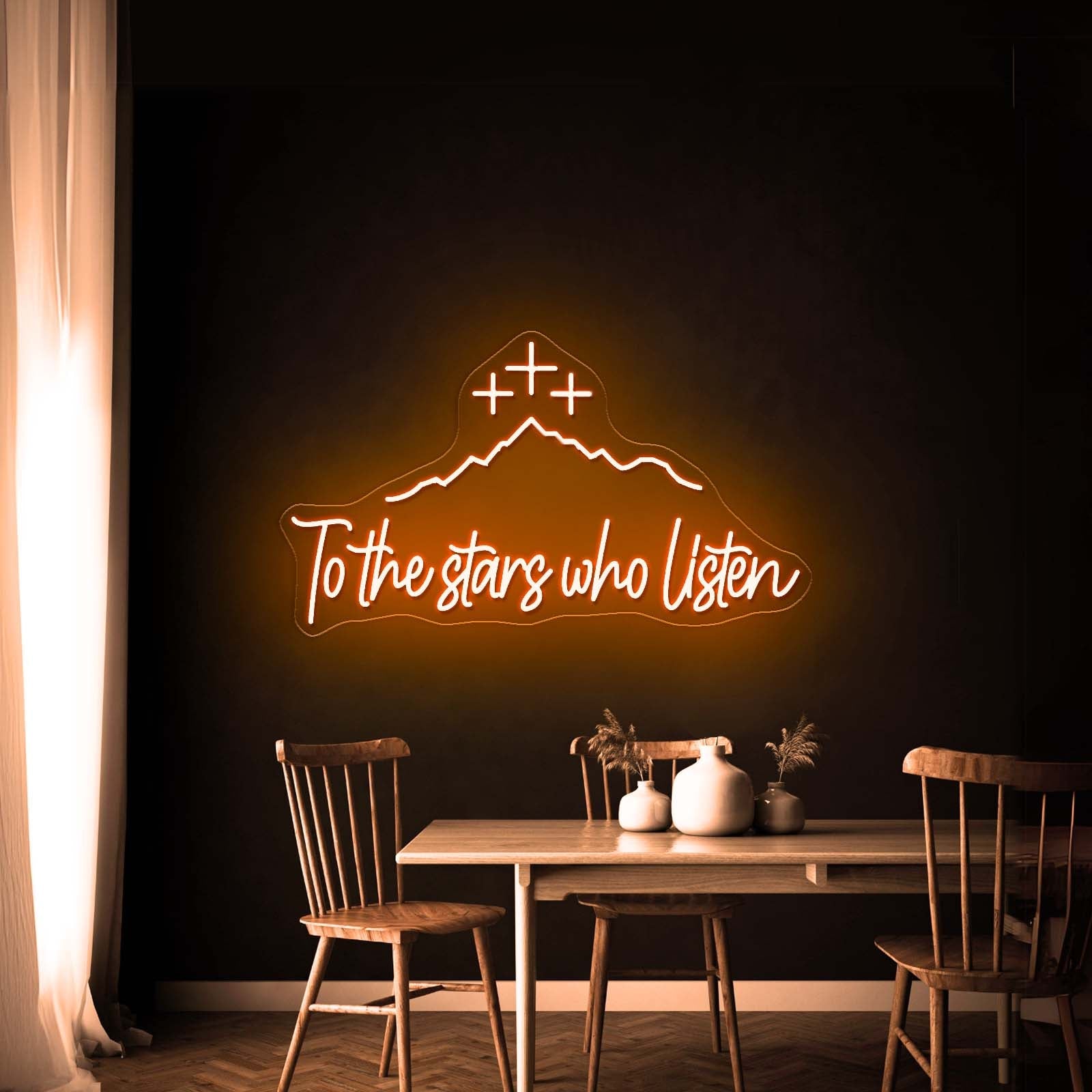 Acotar Night Neon Sign Mountain With Stars Christmas Gift Led Signs - Shineneon