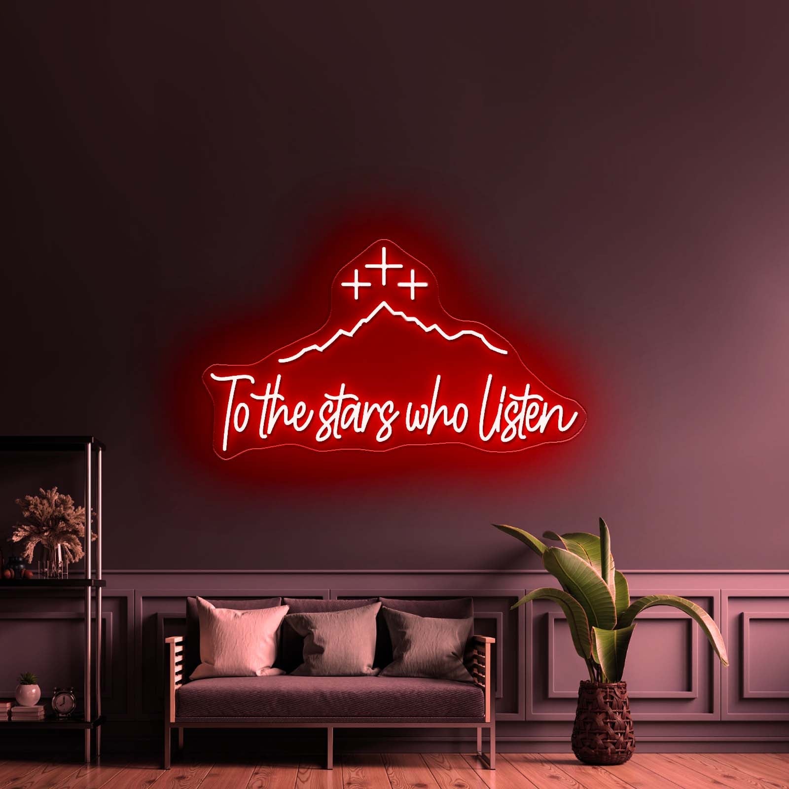 Acotar Night Neon Sign Mountain With Stars Christmas Gift Led Signs - Shineneon