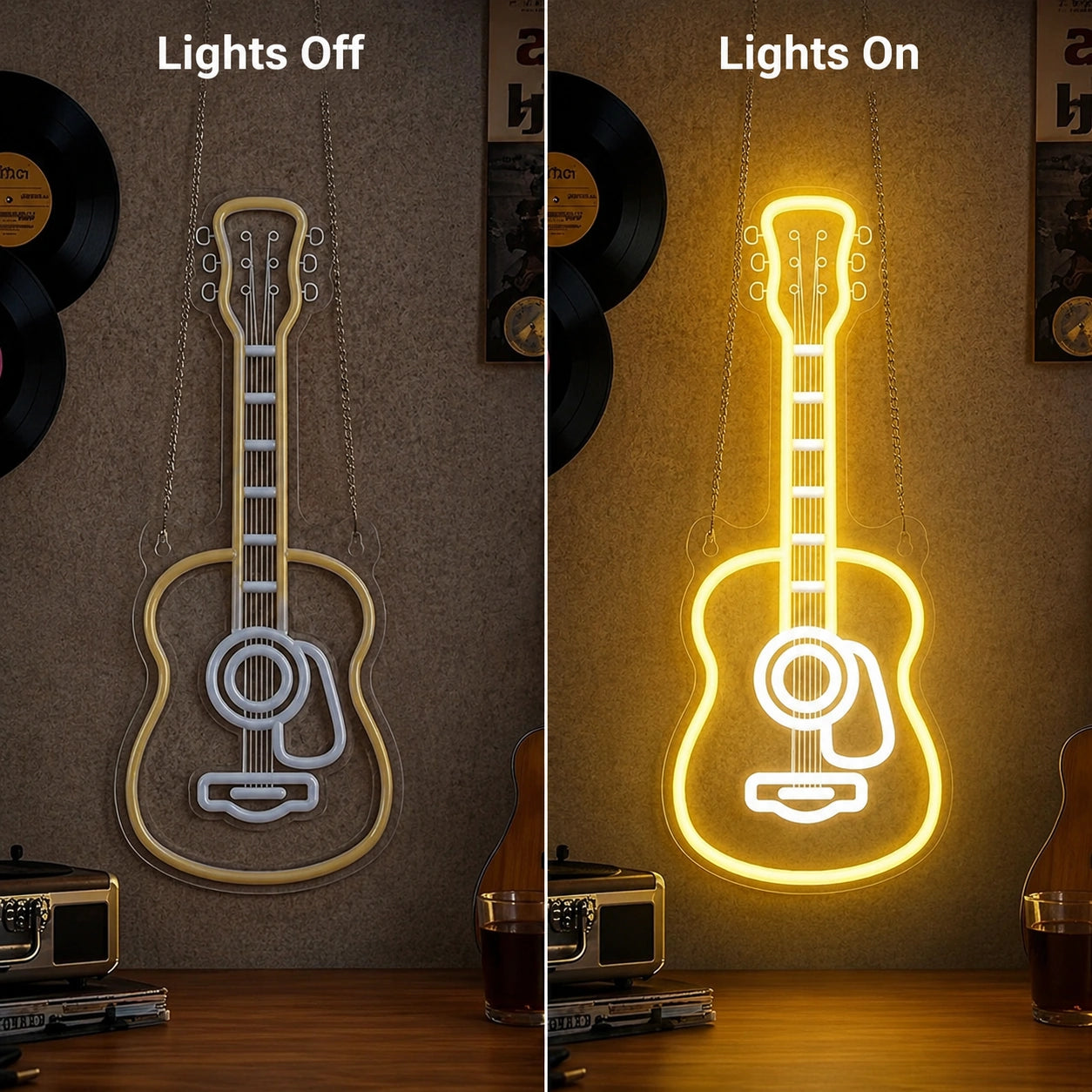 Acoustic Guitar LED Neon Sign main product image