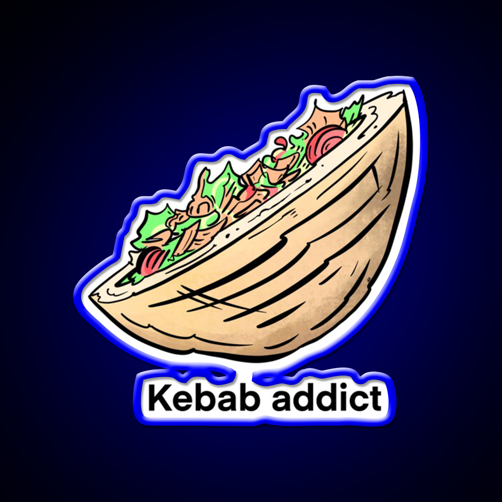Addict Au Kebab Doner Kebab Fast Food Led Neon Sign For Burger Place Rgb Color