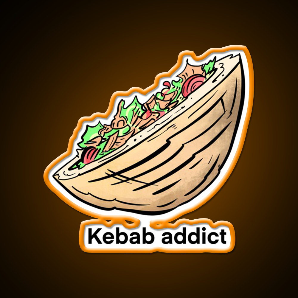 Addict Au Kebab Doner Kebab Fast Food Led Neon Sign For Burger Place Rgb Color