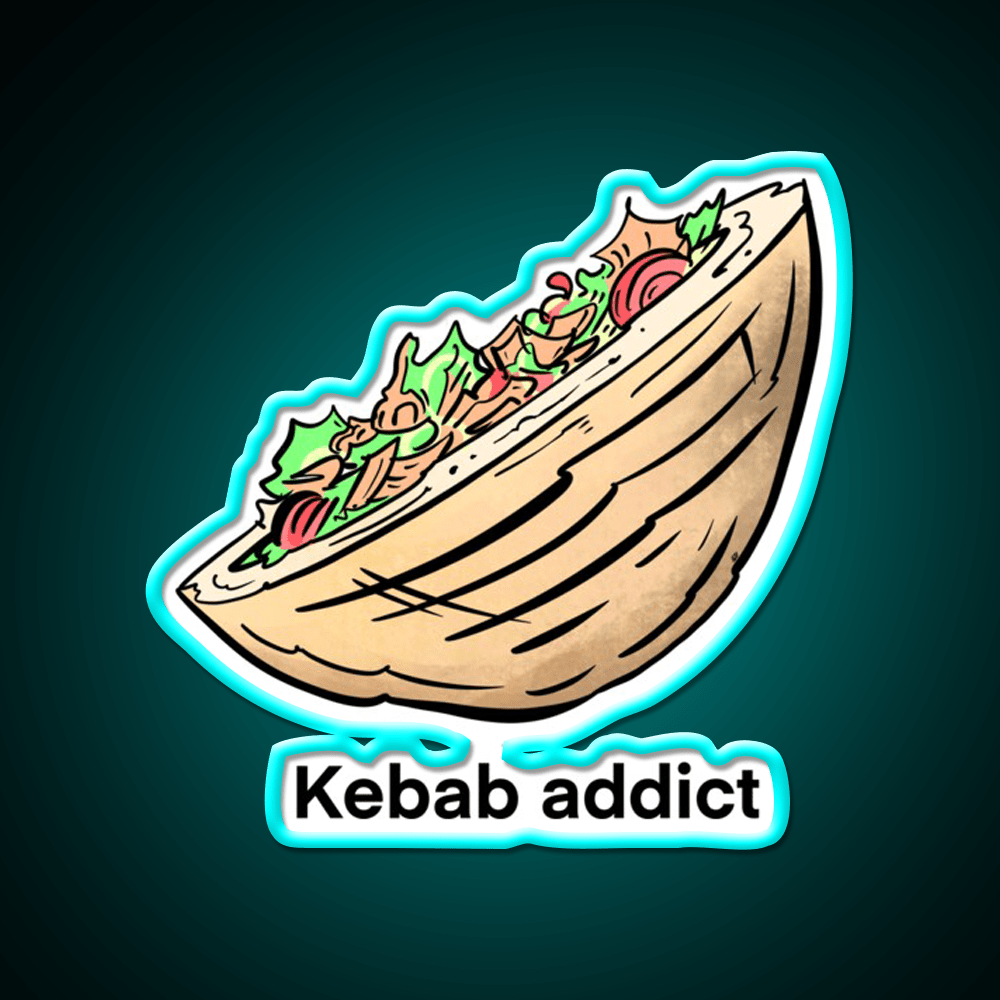 Addict Au Kebab Doner Kebab Fast Food Led Neon Sign For Burger Place Rgb Color - Shineneon