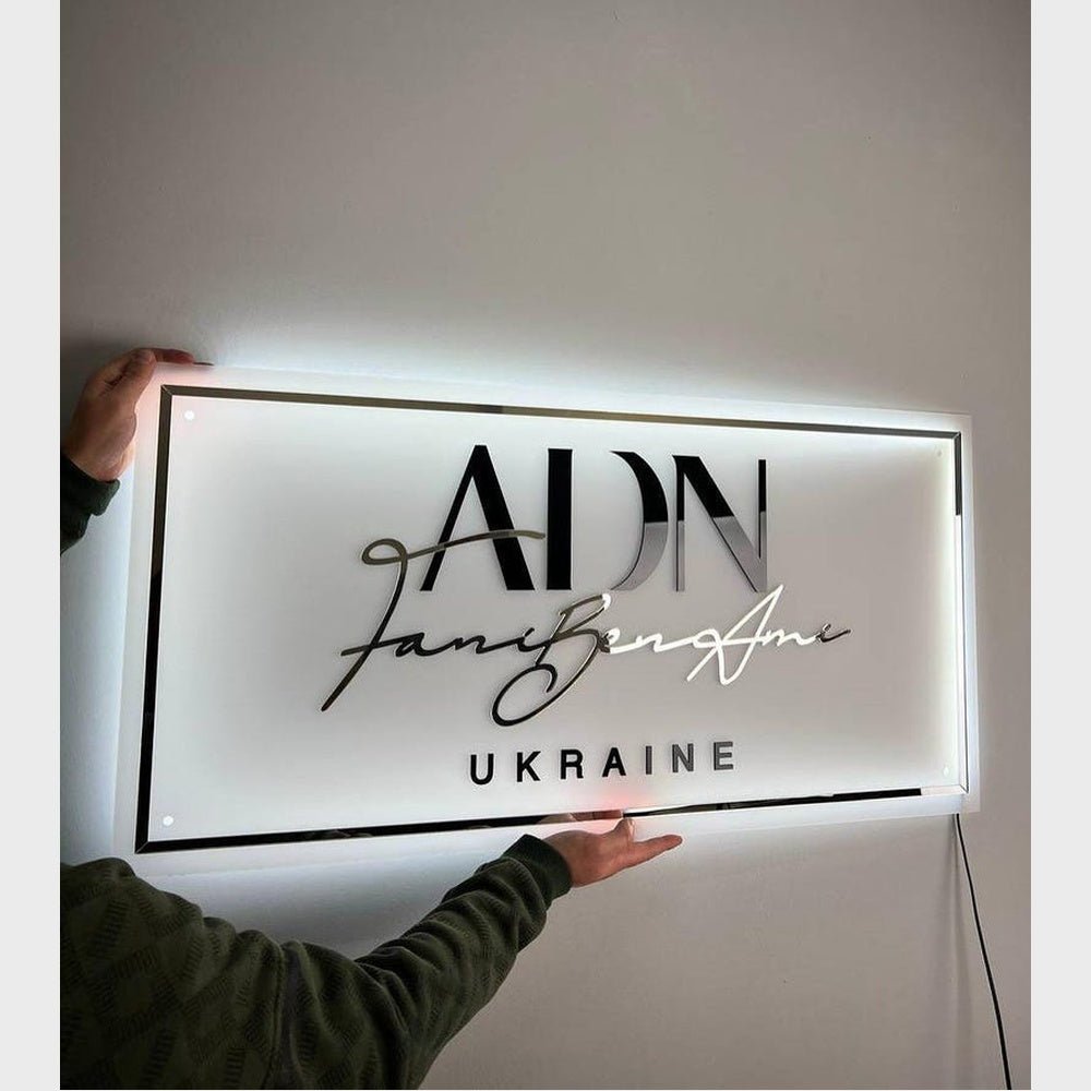 Adn Janibergame Acrylic Business Logo Sign - Shineneon
