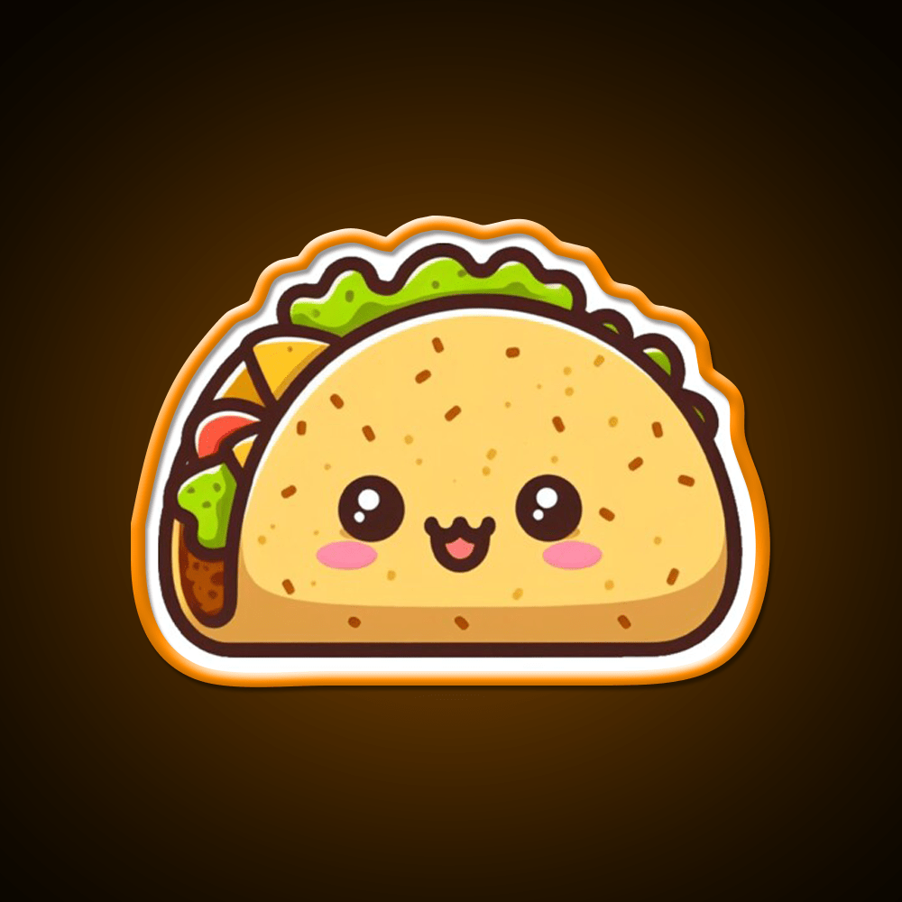 Adorable Kawaii Baby Taco Cute Taco Led Neon Sign Wall Light Rgb Color - Shineneon
