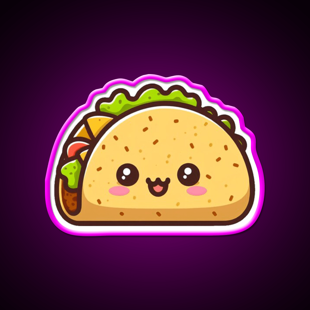 Adorable Kawaii Baby Taco Cute Taco Led Neon Sign Wall Light Rgb Color - Shineneon