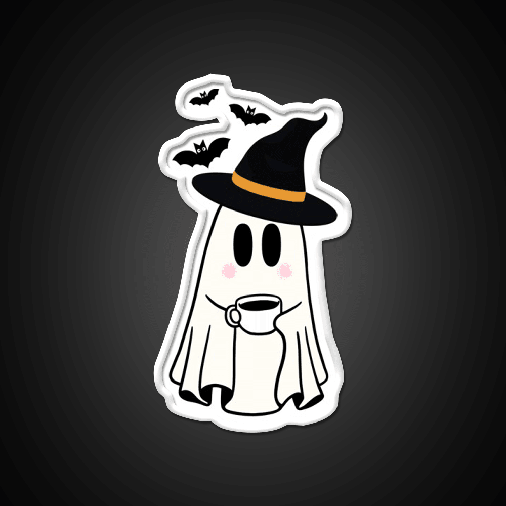 Adorable Witchy Ghost Cafe Led Neon Sign Espresso Bar Art Rgb Color - Shineneon