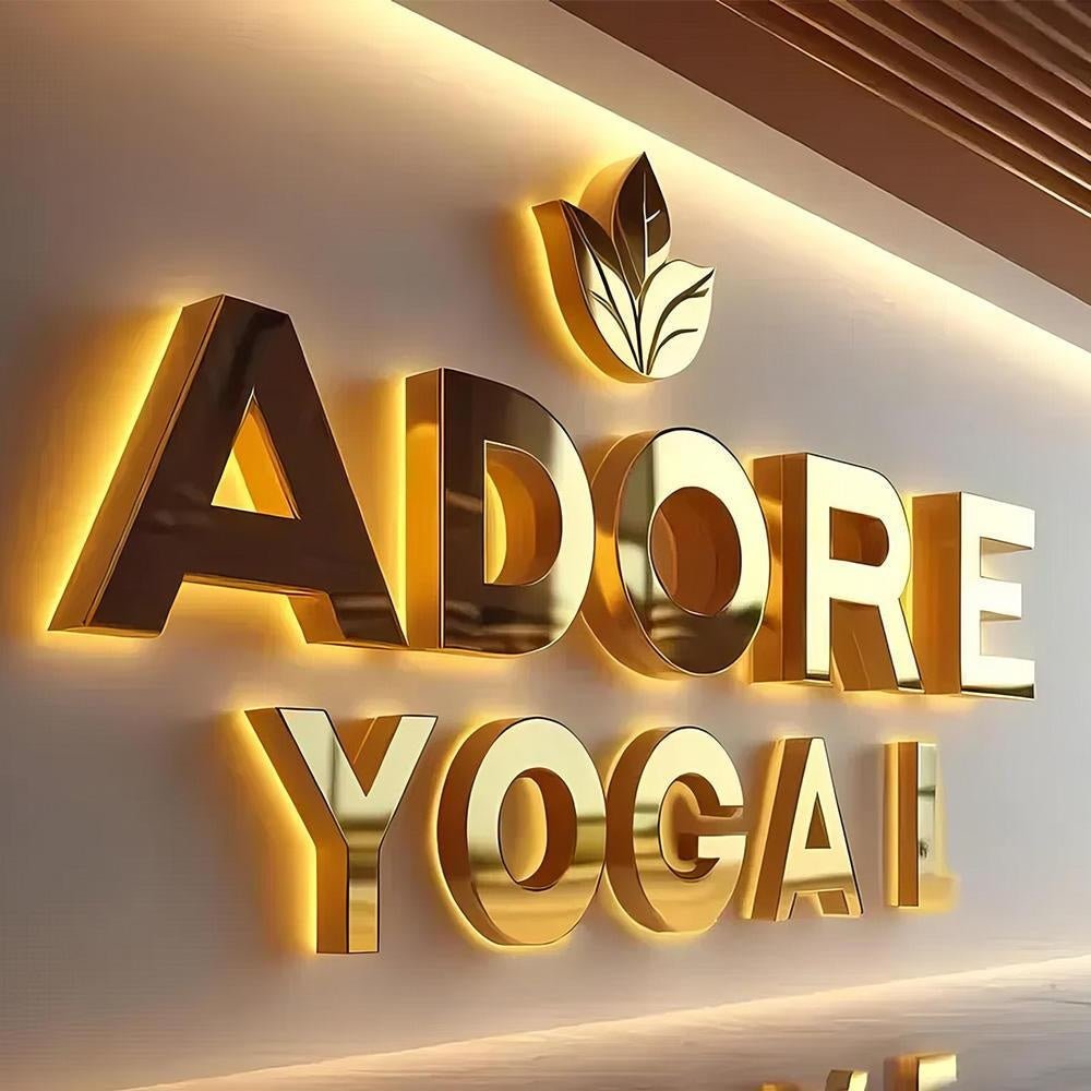Adore Yoga 3D Metal Backlit Letters Business Led Sign - Shineneon