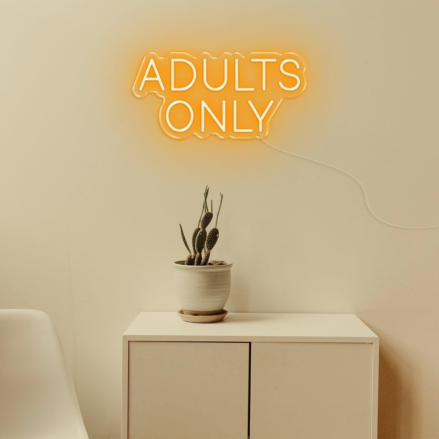 Adults Only Light Blue Text Led Neon Sign For Modern Private Spaces | Shineneon