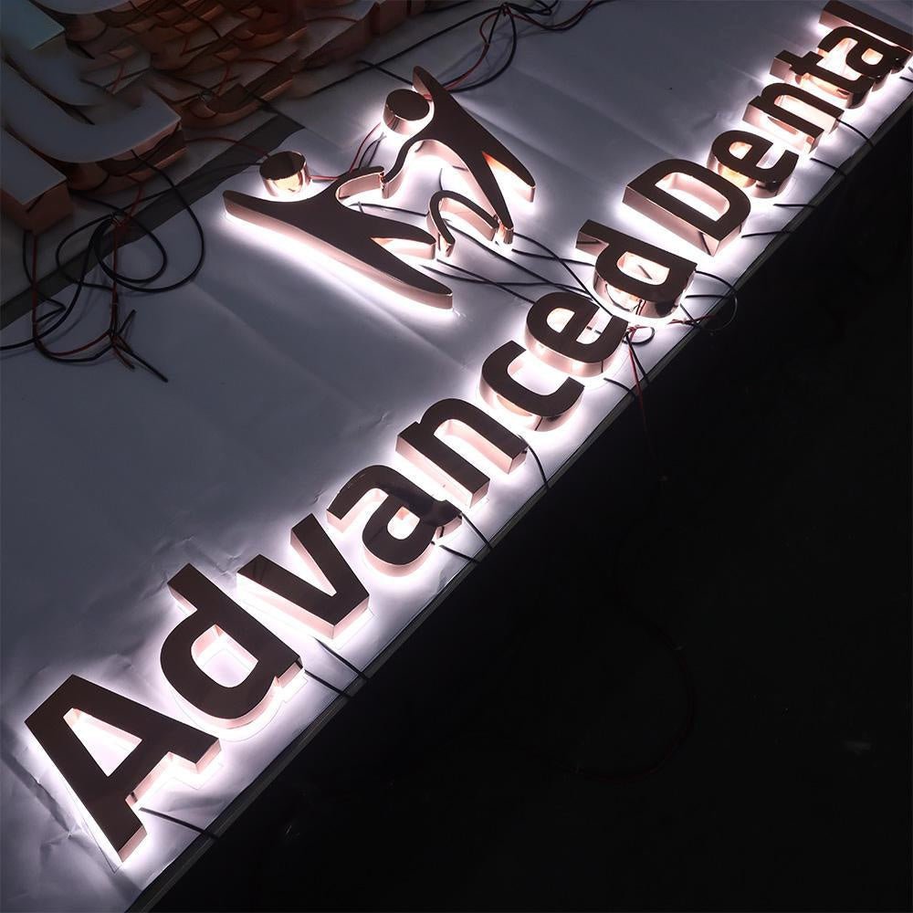 Advanced Dental 3D Backlit Letters Aluminum Metal Led Sign - Shineneon