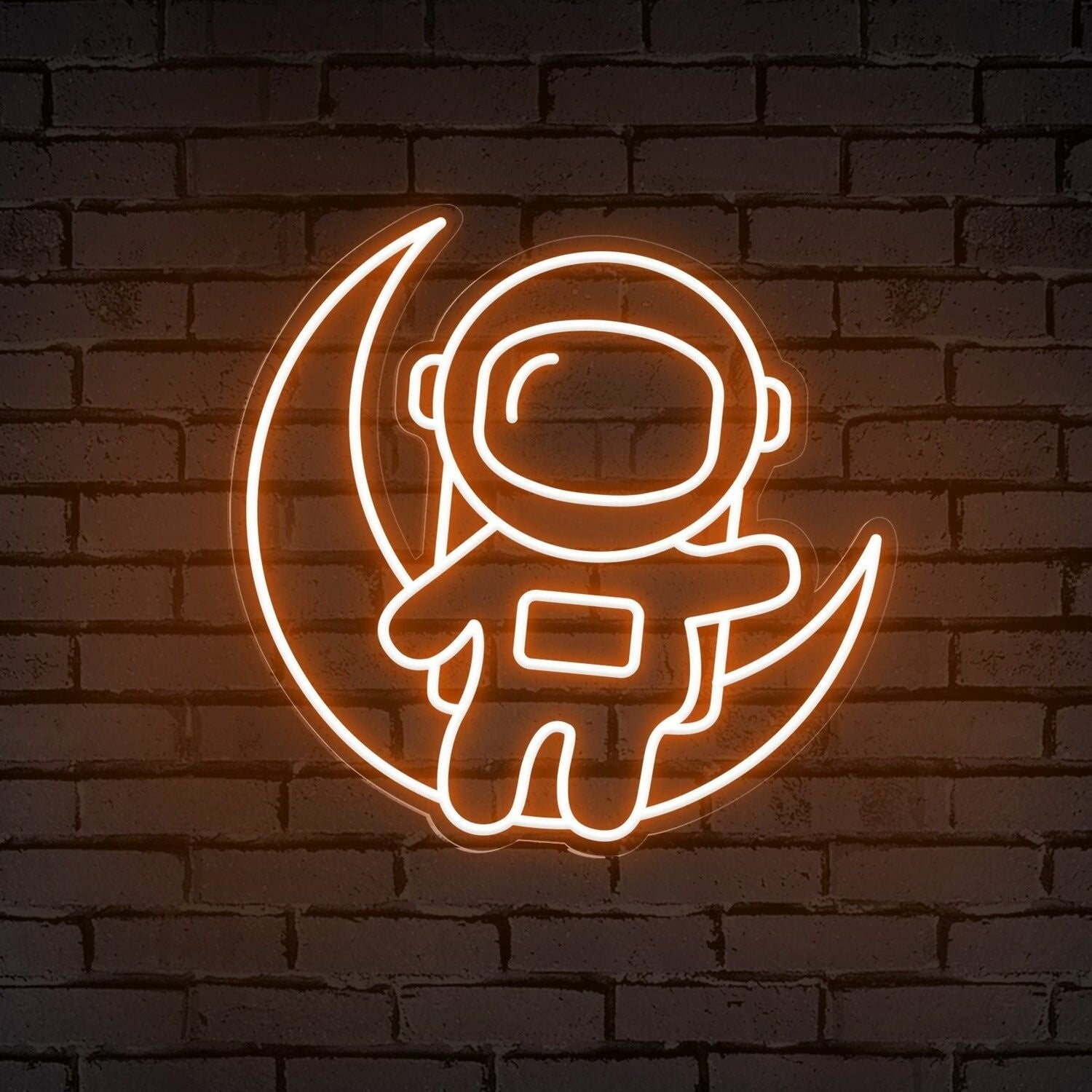 Adventure Astronaut Sitting On The Moon Cute Led Neon Sign - Shineneon