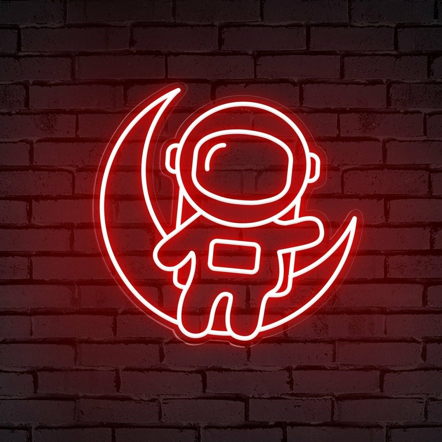 Adventure Astronaut Sitting On The Moon Cute Led Neon Sign - Shineneon