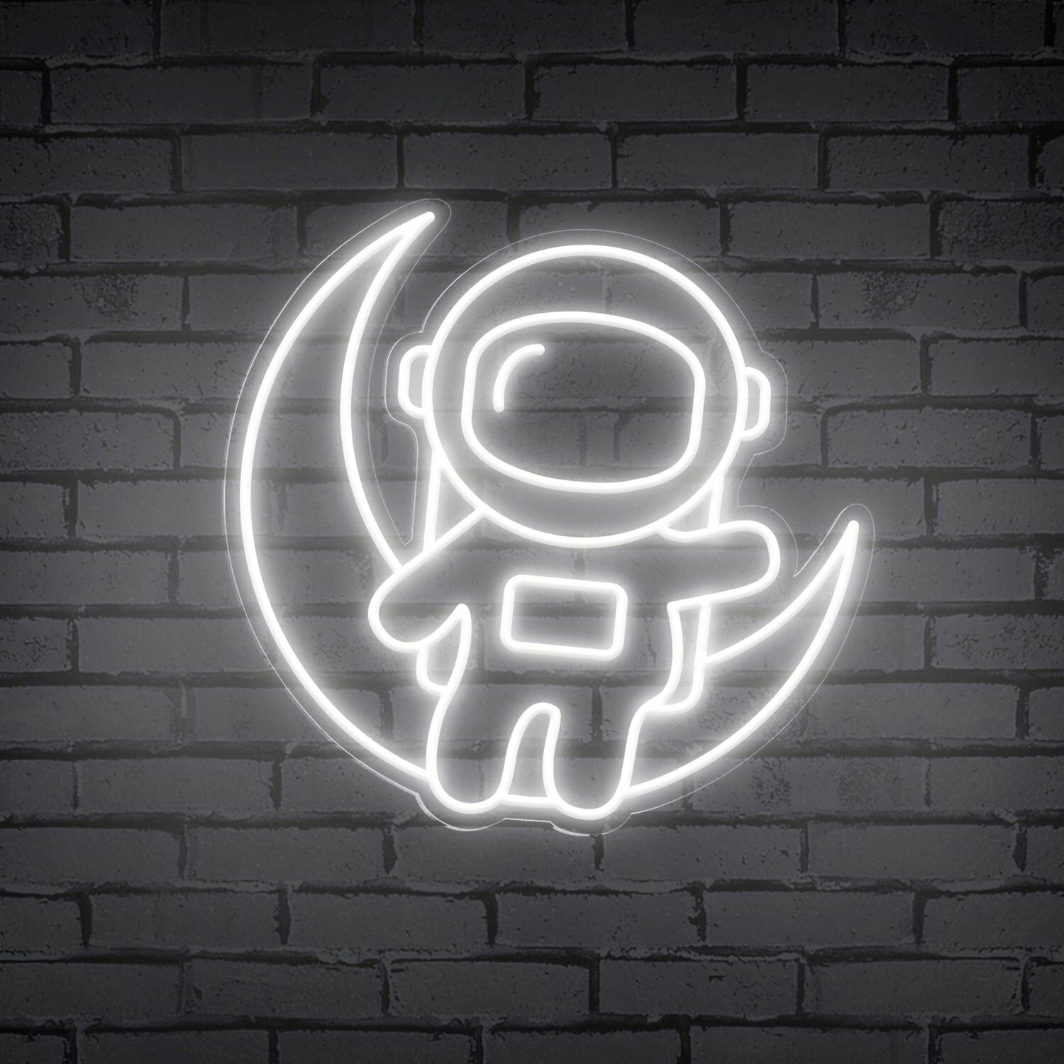 Adventure Astronaut Sitting On The Moon Cute Led Neon Sign - Shineneon