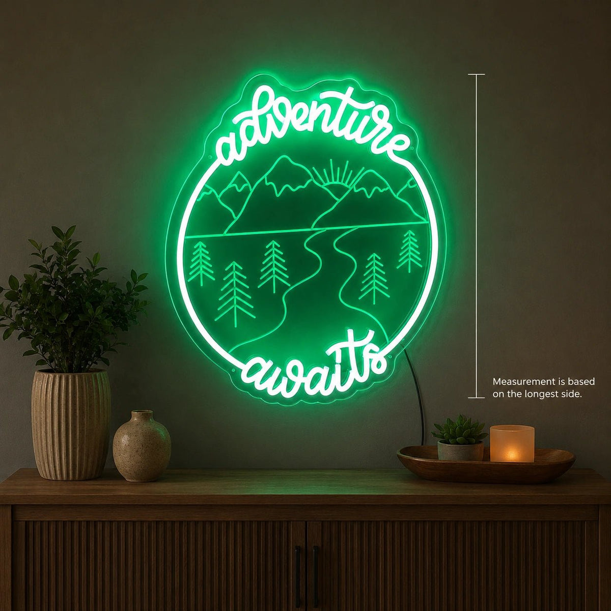 Adventure Awaits Mountain Landscape LED Neon Sign - Shineneon