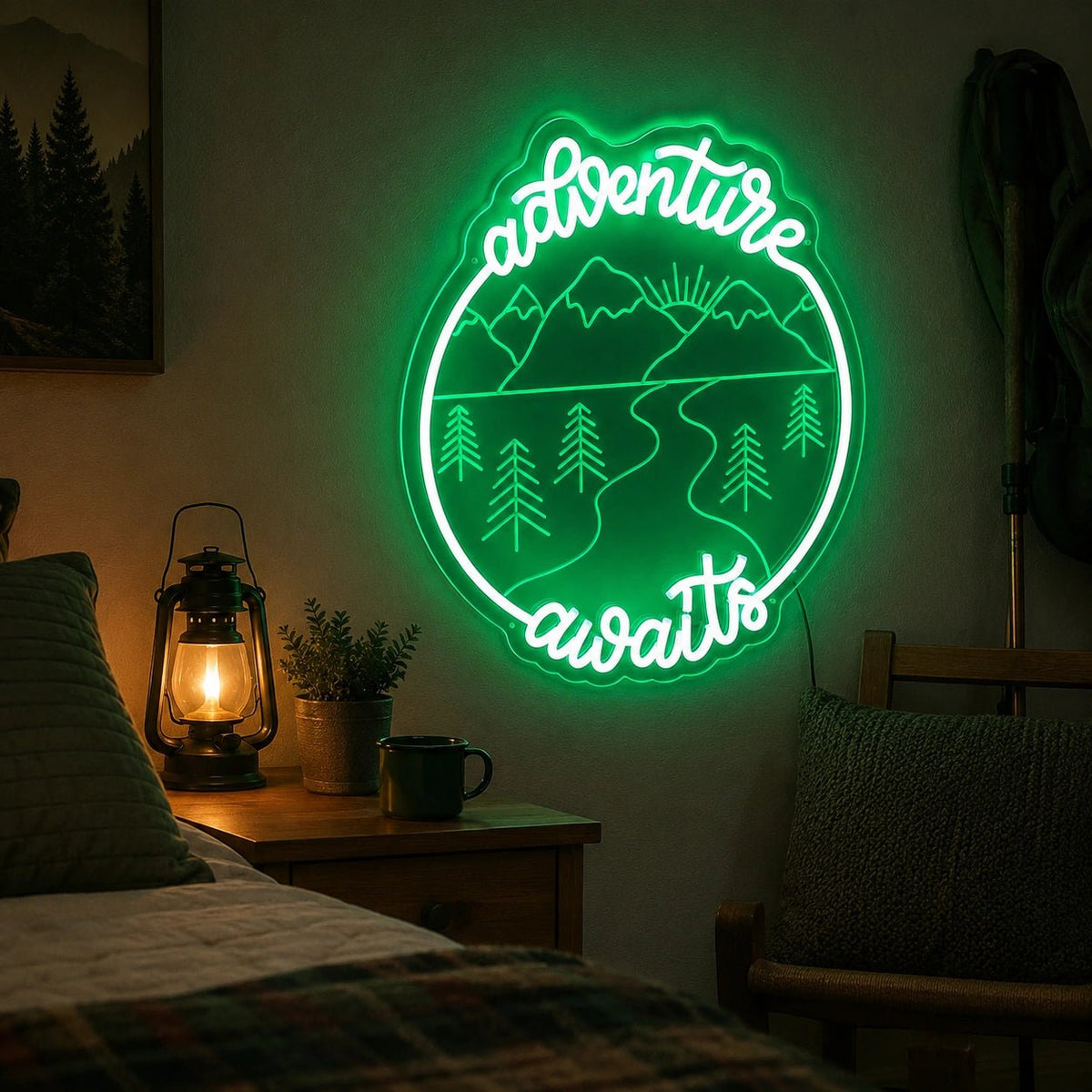 Adventure Awaits Mountain Landscape LED Neon Sign - Shineneon