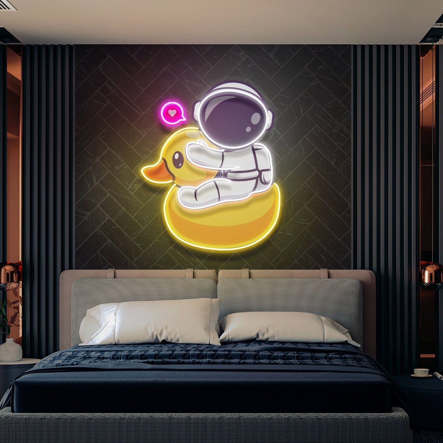 Adventure Duck Astronaut Led Uv Led Neon Sign Cosmic - Shineneon