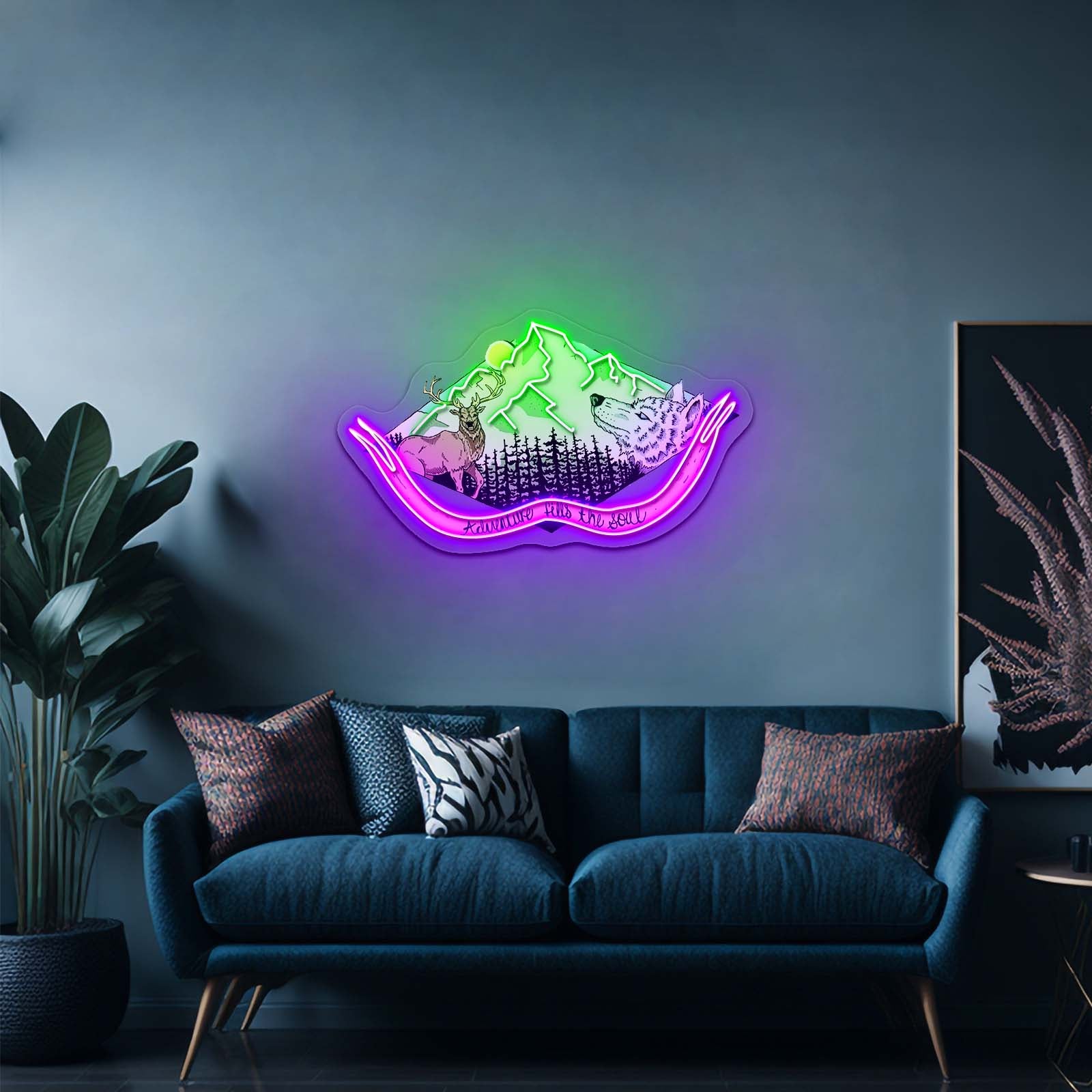 Adventure Fills The Soul Hiking Neon Signs For Outdoor Neon Signs Artwork