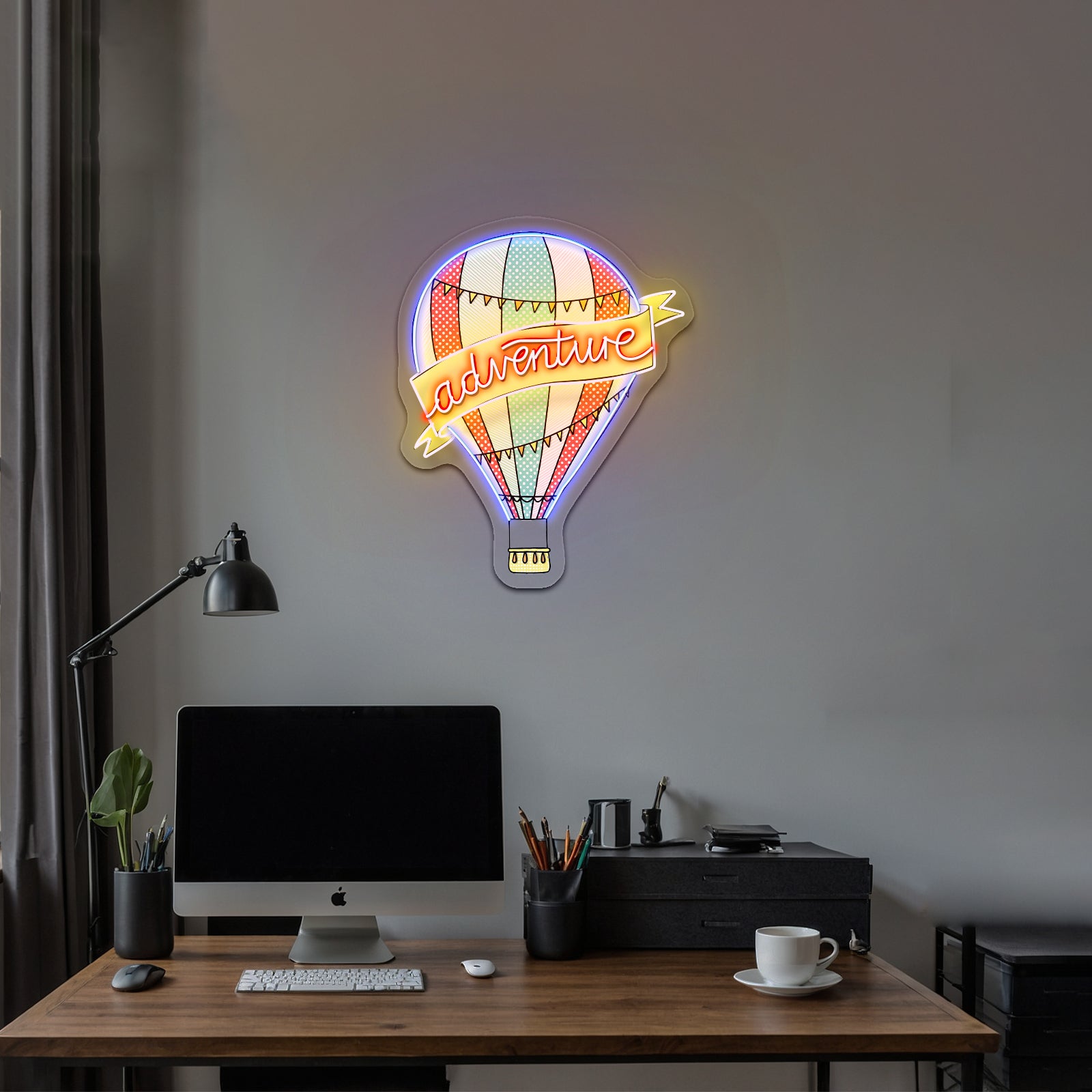 Adventure Hot Air Balloon Clear Neon Signs For Custom Led Signs Artwork For Kids