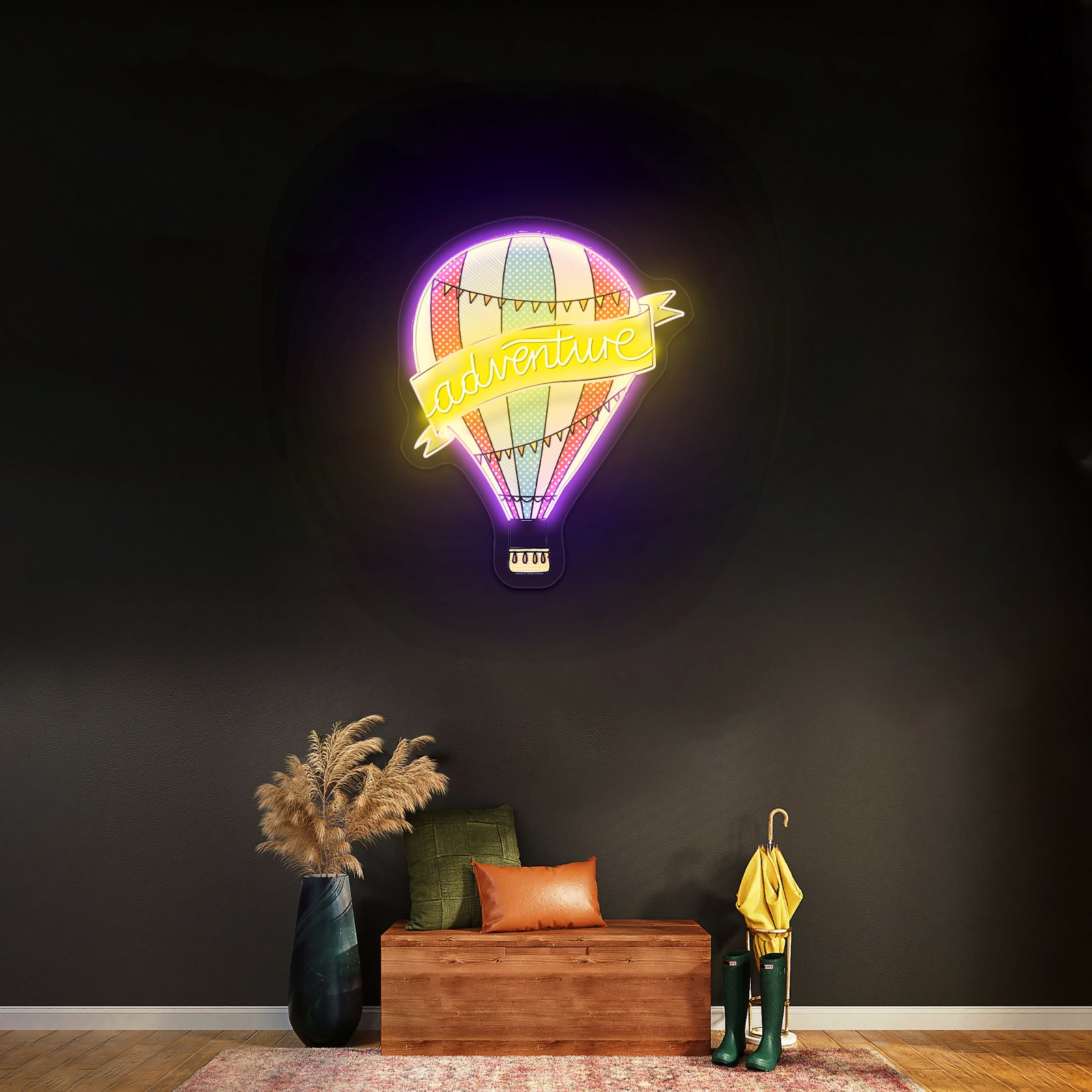 Adventure Hot Air Balloon Clear Neon Signs For Custom Led Signs Artwork For Kids