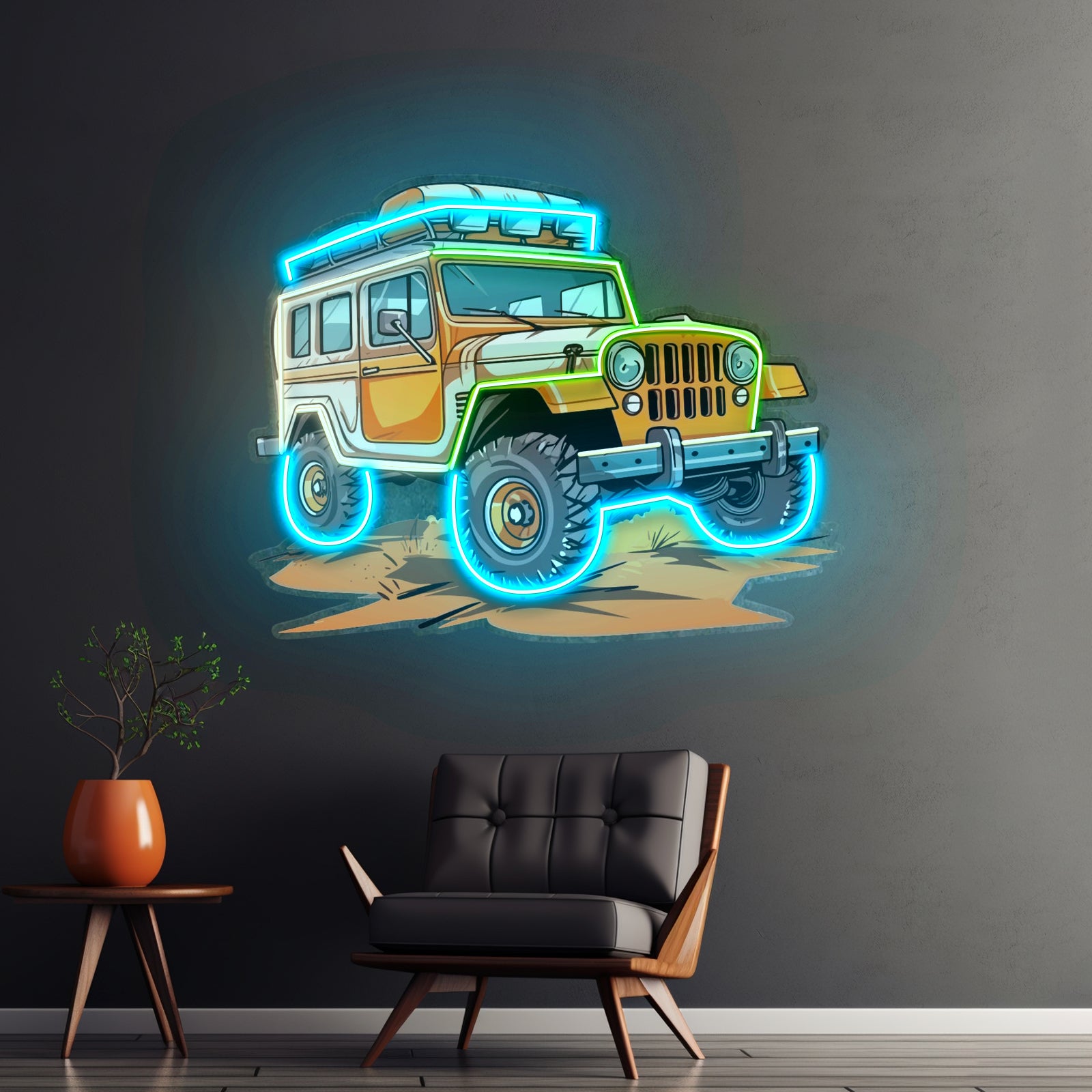 Adventure Jeep Led Neon Sign Light Custom Led Signs - Size and dimension reference