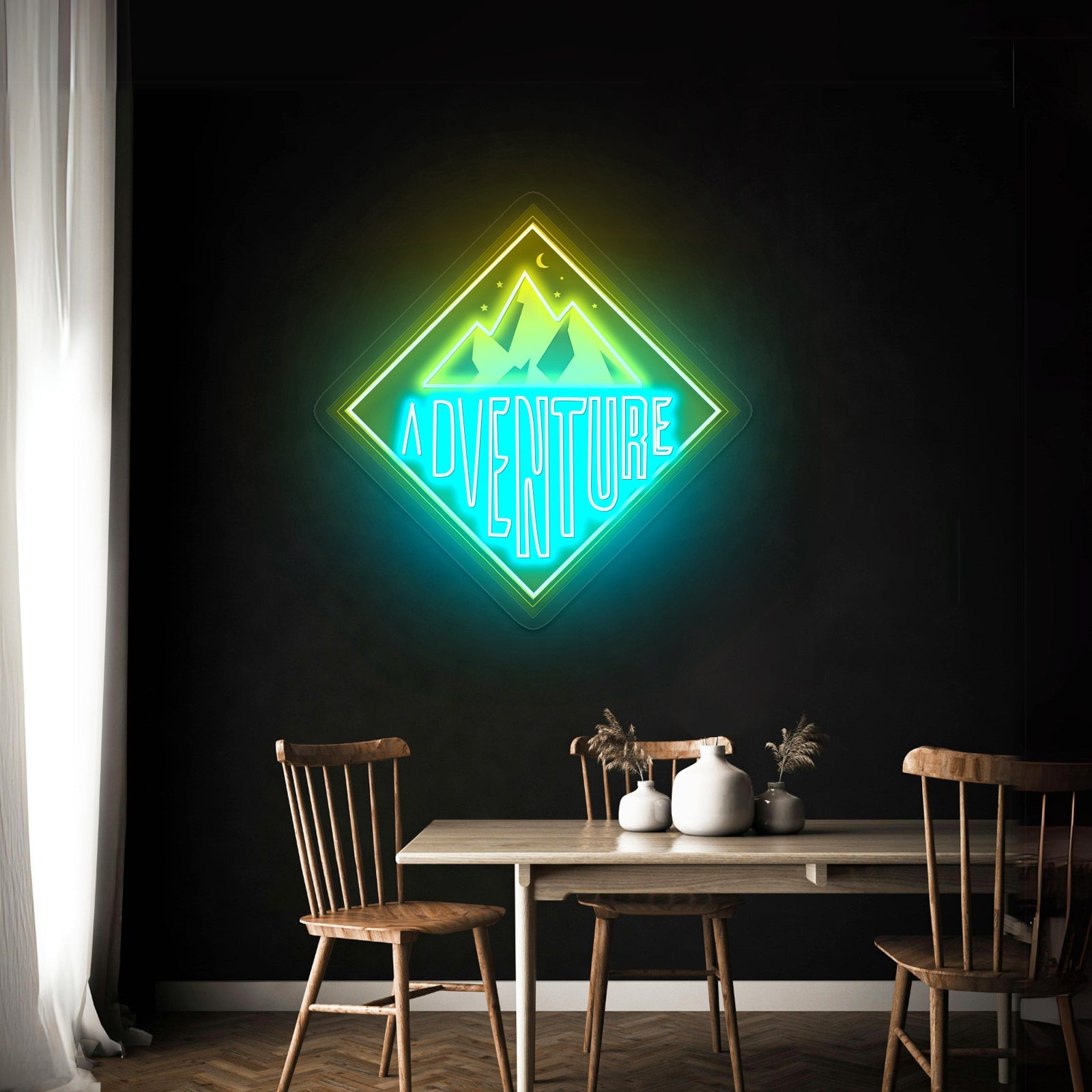 Adventure Mountains Vinyl Neon Signs Artwork For Sale - Shineneon