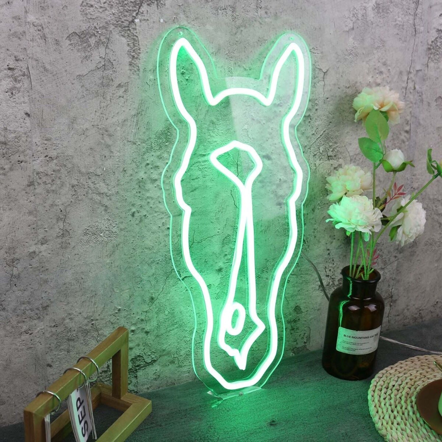 Aesthetic Horse Head Green Led Neon Sign - Shineneon