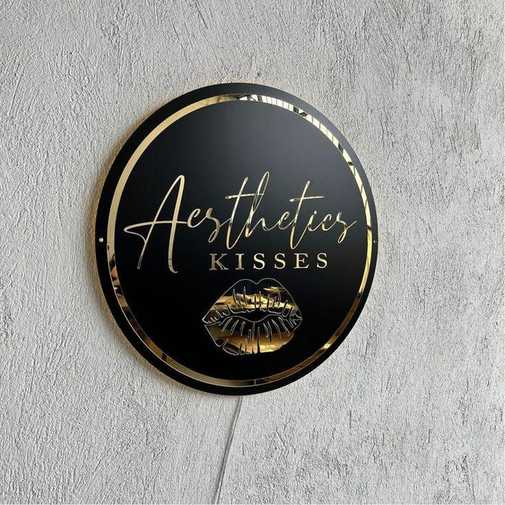 Aesthetics Kisses Acrylic Business Logo Sign - Shineneon