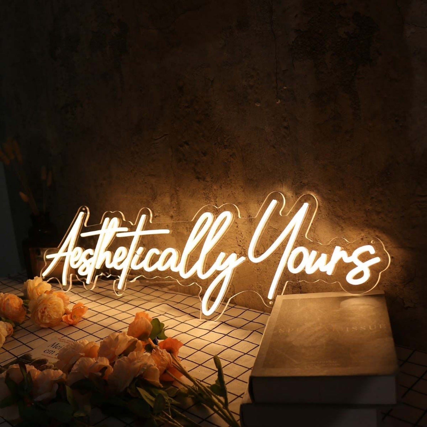 Aethetically Yours Yellow Led Neon Sign - Shineneon