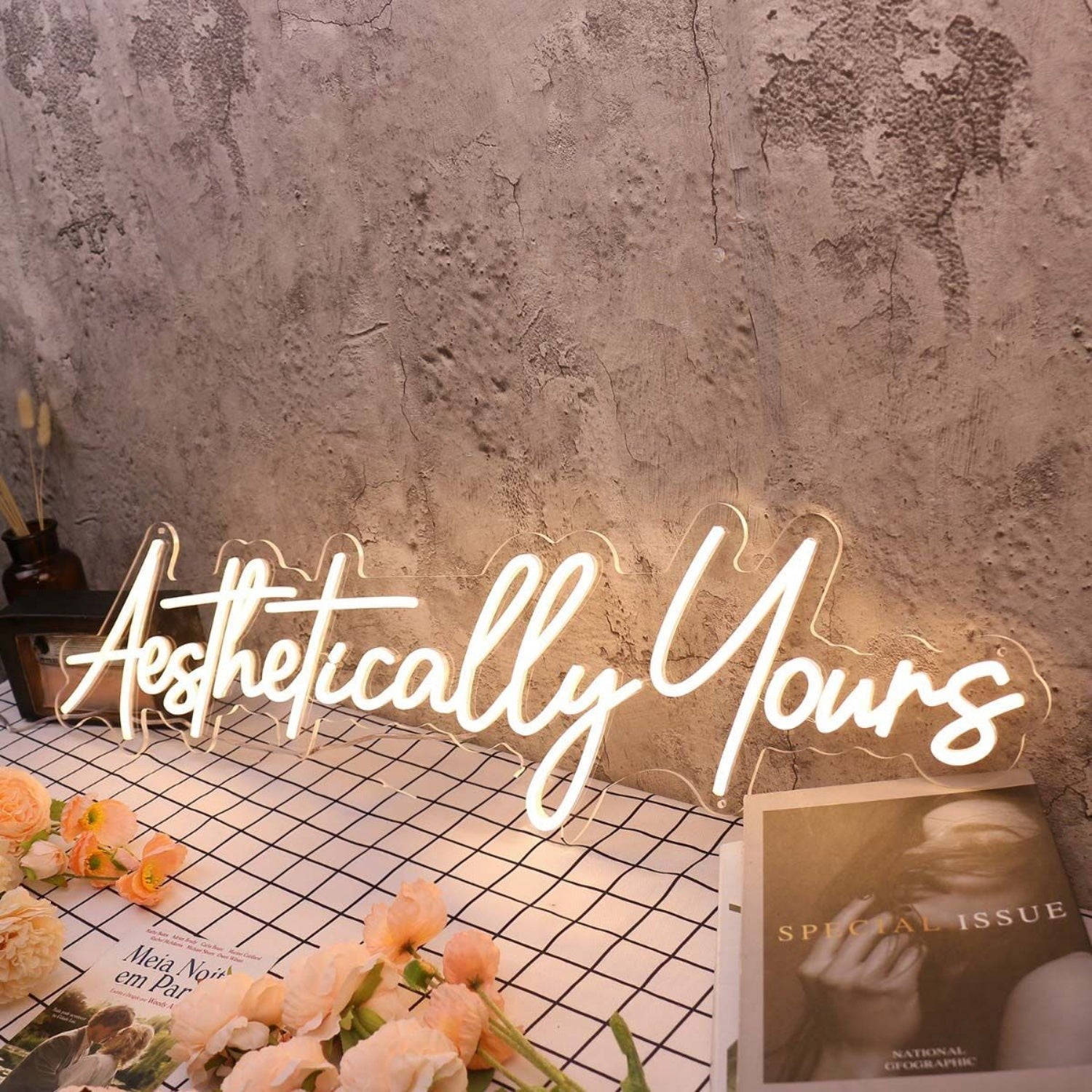 Aethetically Yours Yellow Led Neon Sign - Shineneon