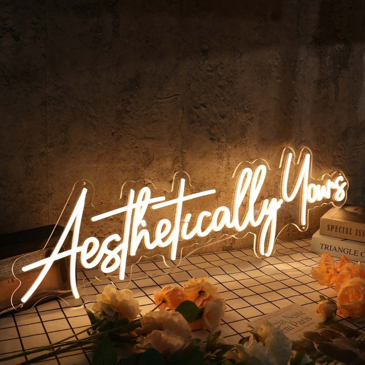 Aethetically Yours Yellow Led Neon Sign - Shineneon