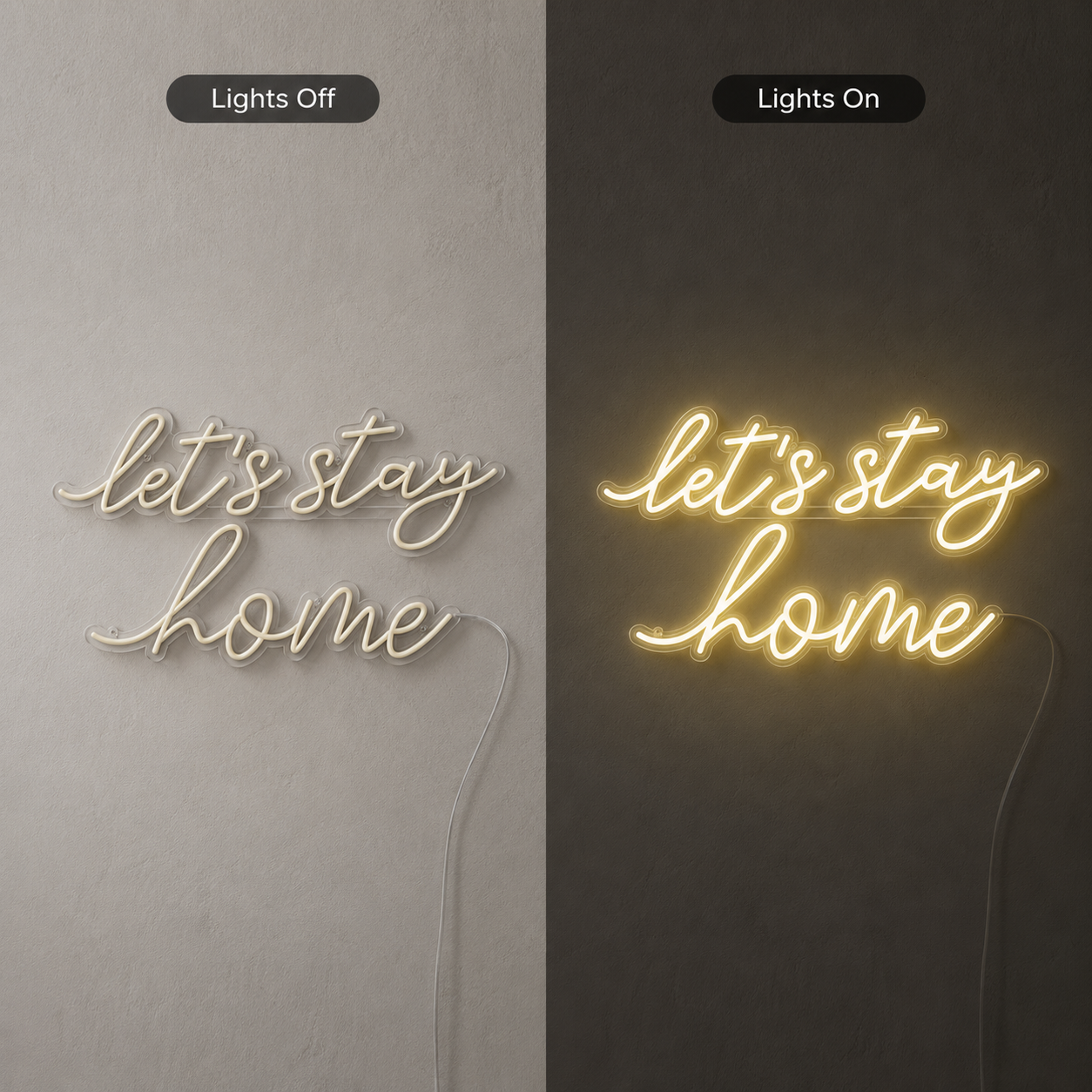 Affordable LED Neon Sign - 06 Day Night Comparison