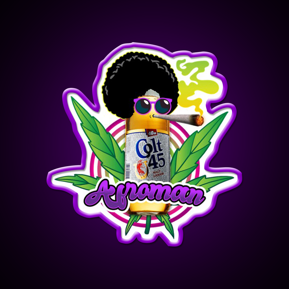 Afroman Crazy Rap 420 Weed Hemp Inspired Green Leaf Led Neon Sign Rgb Color - LED neon sign view 9